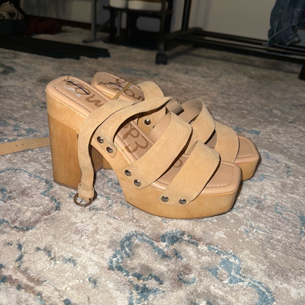 Sam Edelman wooden platform heels